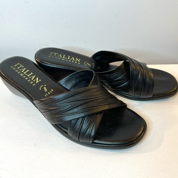 Italian Shoemakers Women's 168 Wedge Slide Sandals - Size 10 - Picture 1 of 4